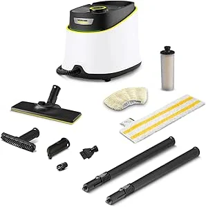 Kärcher stoomreiniger SC 3 Deluxe EasyFix, stoomdruk: 3,5 bar, opwarmtijd: 30 s, vermogen: 1.900W, tot 75 m², reservoir: 1L, vloerreinigingsset, microvezel overtrek, sproeiers, ronde borstel