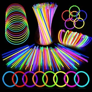 Knicklichten, partyset voor kinderen, 100 lichtsticks met 100 connectoren, neon feestdecoratie voor Halloween, Kerstmis, festival en bruiloft, cadeautjes en gastgeschenken voor kinderverjaardag