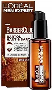 L'Oréal Men Expert Baardolie voor mannen, ondersteuning bij gezonde baardgroei, rustgevende baardverzorging voor heren met houtachtige geur en etherische cederhoutolie, Barber Club, 1 x 30 ml