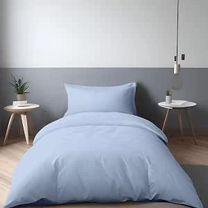 LivinEase Geborstelde Microvezel 135 x 200cm Dekbedovertreksets - 100 GSM Spa Blauw Dekbedovertrek Met 1 Kussensloop (80x80 cm) - Hotelkwaliteit Hypoallergeen, Onderhoudsvriendelijk en Comfortabel