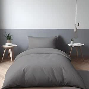 LivinEase Geborstelde Microvezel 135x200 cm Dekbedovertreksets - 100 GSM Grijs Dekbedovertrek Met 1 Kussensloop (50x75 cm) - Hotelkwaliteit Hypoallergeen, Onderhoudsvriendelijk en Comfortabel