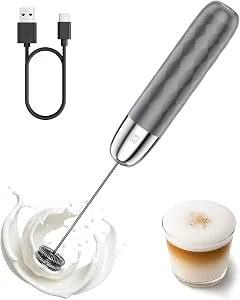 Maestri House Oplaadbare Melkopschuimer, Draagbare Elektrische Melkopschuimer Schuimmaker voor koffie, latten, matcha, cappuccino, warme chocolademelk, LunaFro Mini(zonder standaard)