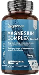 Magnesium Complex - 1700 mg - Met Magnesium Bisglycinaat, Citraat, Malaat en Tauraat - 180 capsules voor 3 maanden voorraad - Vegan - Gemaakt in het Verenigd Koninkrijk - Van WeightWorld