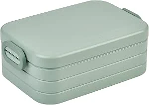 Mepal Take a Break Lunchbox, midi, om mee te nemen, voor 2 sandwiches of 4 sneetjes brood - geschikt voor de vaatwasser, 900 ml, groen (Nordic sage)