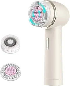 MYCARBON Elektrische gezichtsborstel, dieptereiniging, voor alle huidtypes, 2 modi, 2500 mAh, oplaadbaar, IPX7 waterdicht, gezichtsreinigingsborstel voor exfoliatie, poriën, verstoppend vuil
