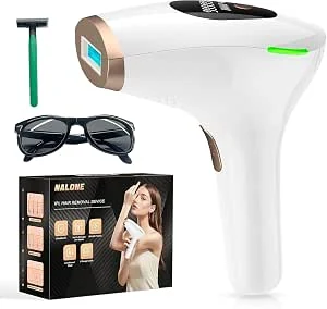 NALONE IPL Ontharingsapparaat met Koeling, 3-in-1 Pulslicht Ontharingsapparaat met 5 Energielevels, Laser Ontharing voor Vrouwen en Mannen voor Bikini, Oksels, Gezicht, Lichaam