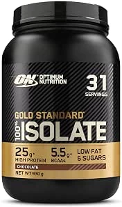 Optimum Nutrition ON Gold Standard 100% Isolate Pure Whey Proteïne, Natuurlijke Voorkomende BCAA's en Glutamine, Pre- en Post-Workout, Chocoladesmaak, 31 Porties, 930 g