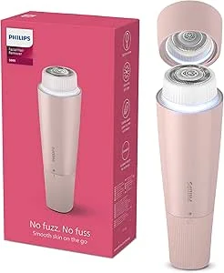 Philips gezichtshaarverwijderaar 5000 series, persoonlijke groomer voor vrouwen, draadloos en compact, met hypoallergeen hoofd, zachte en snelle gezichtsontharing, makkelijk bijwerken, model BRR454/00