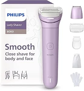 Philips Lady Shaver Series 8000 – Snoerloos, Wet & Dry, Elektrisch Scheerapparaat, Scheersysteem Met 3 Bladen, Flexibel Scheerhoofd, Ledverlichting, Voor Benen, Lichaam & Bikinilijn, Model BRL149/00