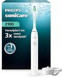 Philips Sonicare 2000 Series Elektrische Tandenborstel – Sonische Tandenborstel met 2 Intensiteiten, EasyStart-functie, SmarTimer, 14 dagen Gebruiksduur, Wit, Model HX4021/01, [Nieuw]