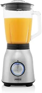 Princess 212091 Blender RVS 1000 – vier snelheidsinstellingen – 1,5L Glazen kan – 1000W - vaatwasserbestendige onderdelen - 4 Snelheden