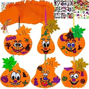 QUANMAITONG 12 stuks Halloween knutselen voor kinderen, doe-het-zelf pompoen, Halloween-decoratie voor kinderen, herfst knutselen voor kinderen, knutselset Halloween pompoen, knutselen, Halloween