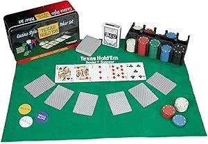 Relaxdays pokerset, 200 chips, tafelkleed, 2 kaartspellen, diverse buttons, omvangrijk pokerspel, grote starter set