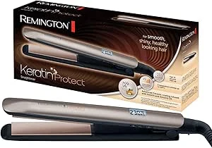 Remington Stijltang Keratin Protect (Verrijkt met Keratine En Amandelolie, 9 temperatuurstanden, Digitaal Display, Turbo-Boost, Extra Verzorgend Steilen) S8540