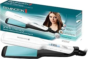 Remington Stijltang Shine Therapy Brede Stylingplaten (Wijde Platen, Met Marokkaanse Arganolie En Vitamine E, Voor Lang, Dik Haar) S8550