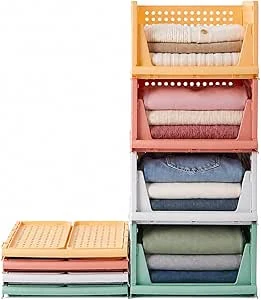 RMAN Set van 4 kledingkast organizers stapelbare lade organiser opvouwbare
