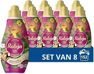 Robijn - Klein & Krachtig Wasmiddel Color Tropical 19 Wasbeurten - 8 x 665 ml - Voordeelverpakking