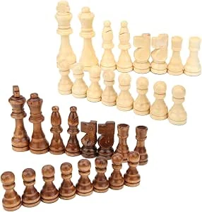 Set van houten schaakstukken, 32 stuks, standaard-toernooi, Staunton-schaakstukken van hout voor schaakbord