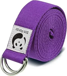 Slim Panda Katoenen yoga-riem, praktisch yoga-accessoire voor stretching en fitness, yoga-band met metalen schuifgesp, goede beginners en gevorderden
