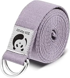 Slim Panda Katoenen yoga-riem, praktisch yoga-accessoire voor stretching en fitness, yoga-band met metalen schuifgesp, goede beginners en gevorderden