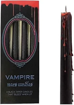 Something Different Vampire Tranen Zwarte Kaarsen - Set van 4 Bloeden Kaarsen - Gothic Rituals Halloween