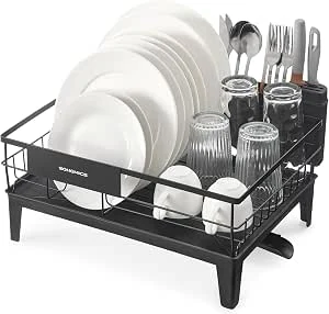SONGMICS Afdruiprek, 360° draaibaar en uitschuifbaar, 42,4 x 35,4 x 22,6 cm