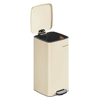 SONGMICS keukenprullenbak, 30 liter pedaalemmer, staal, soft close