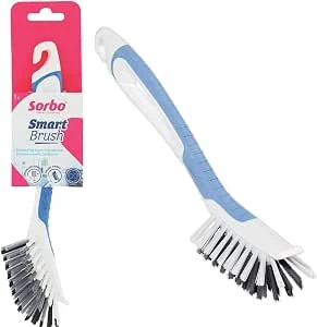 Sorbo Smart Brush Afwasborstel Blauw, 3 Borsteltypes met Antislip Grip