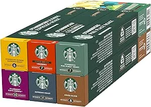 STARBUCKS by Nespresso Proefpakket, Alle Soorten Brandingen, Koffiecapsules 6 x 10 (60 Capsules) - Exclusief op Amazon