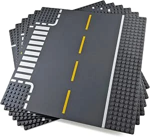 Straatvoetplaten voor Bouwstenen, 6-Pack, Compatibel met grote merken