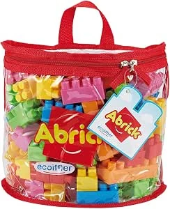 ToyCentre Ecoiffier Abrick 846 Set van 100 bouwblokken in een semi-cirkelvormige tas