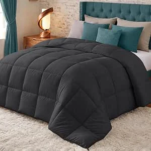 Utopia Bedding dekbed 10,5 tog met hoeklabs - pluche gesiliconiseerd fiberfill, doos gestikt dons alternatief dekbed (200x200 cm, Grijs)