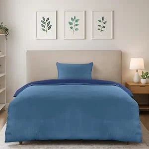 Utopia Bedding Dekbedovertrek 135x200 cm, Donkerblauw/Lichtblauw