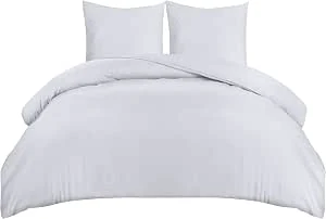 Utopia Bedding Dekbedovertrek Set - Zachte Microvezel Dekbedovertrek 200x200cm met Kussenslopen 80x80cm - Beddengoed Dekbedovertrek Set - Wit
