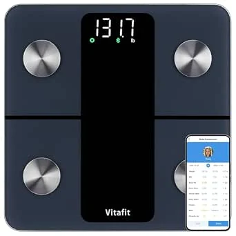 Vitafit Digitale Lichaamsvetweegschaal Nauwkeurigheid 0.05kg, 182kg, Zwart