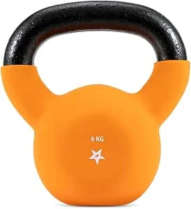 Yes4All 2-20 kg neopreen gecoate gietijzeren kettlebell, Kettle Bell Gewichtssets voor Home Gym Fitness & Gewichtstraining - Multicolor Kettlebells, Single