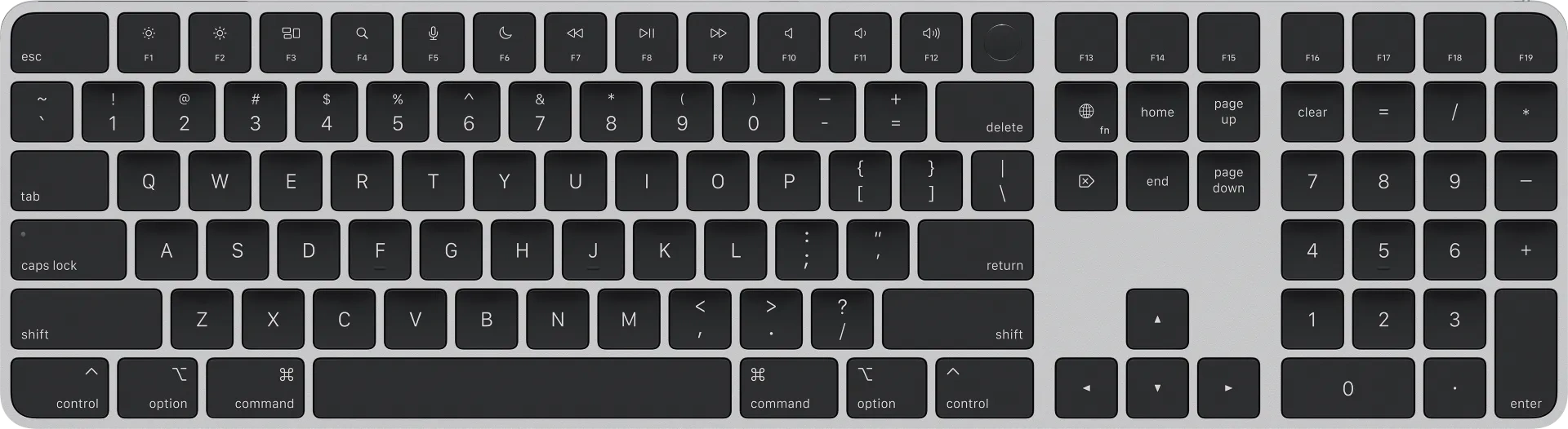 Apple Magic Keyboard met numeriek toetsenblok en Touch ID (2024) Zwart