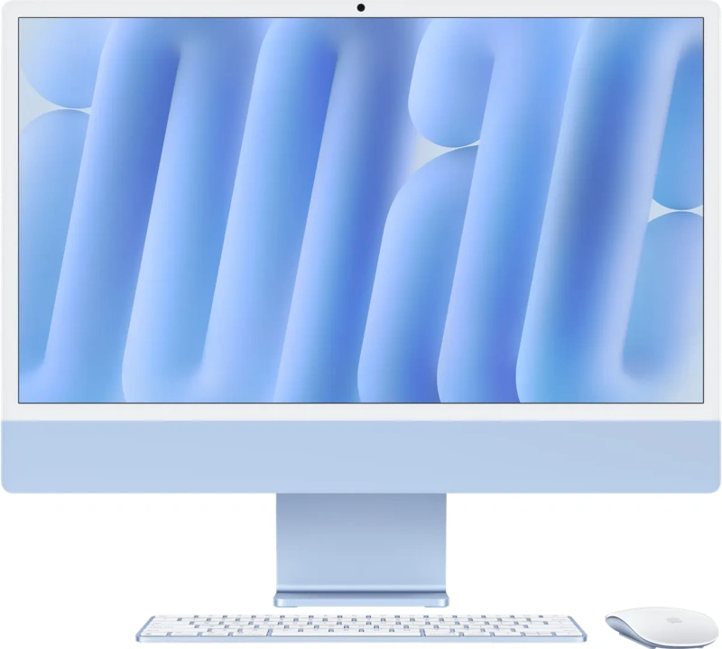 Apple iMac 24 inch M4 (10 core CPU/10 core GPU) 16GB/1TB Blauw QWERTY