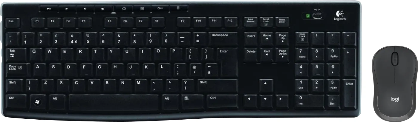 Logitech K270 Draadloos Toetsenbord QWERTY + Logitech M240 Silent Draadloze Muis Zwart