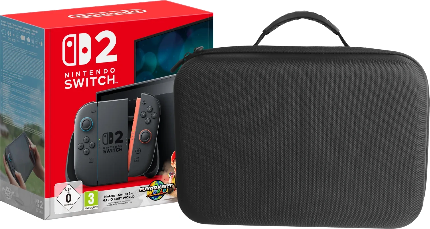 Nintendo Switch 2 + Mario Kart World + BlueBuilt Travel Case XL