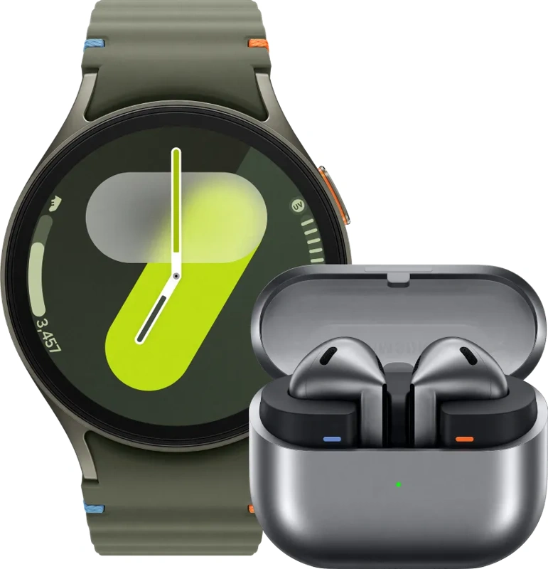 Samsung Galaxy Watch 7 4G Groen 44mm + Galaxy Buds3 Zwart