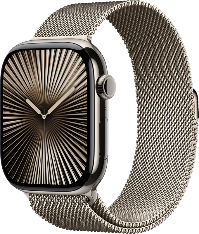 Apple Watch Series 10 4G 46mm Titanium Zilver Milanese Band M/L