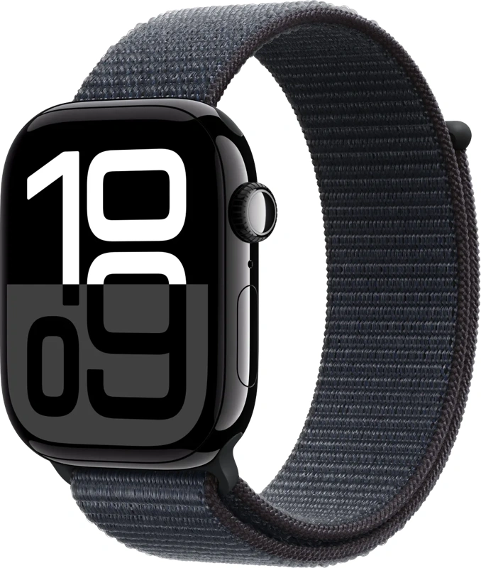 Apple Watch Series 10 46mm Zwart Sport Loop