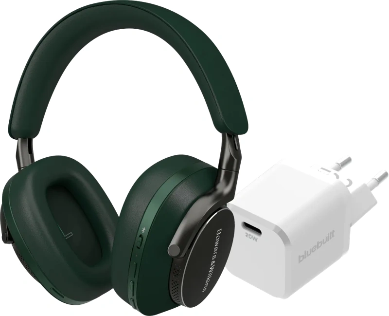 Bowers & Wilkins Px8 Groen + BlueBuilt Power Delivery Oplader met Usb C Poort 20W Wit