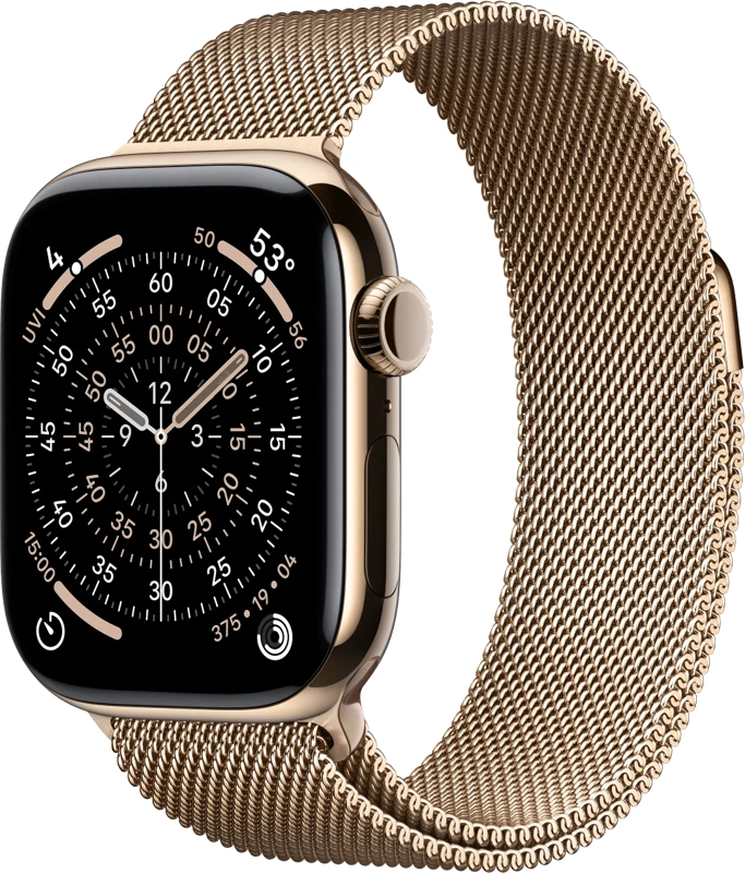 Apple Watch Series 11 Cellular 42mm Titanium  Goud Milanese Band