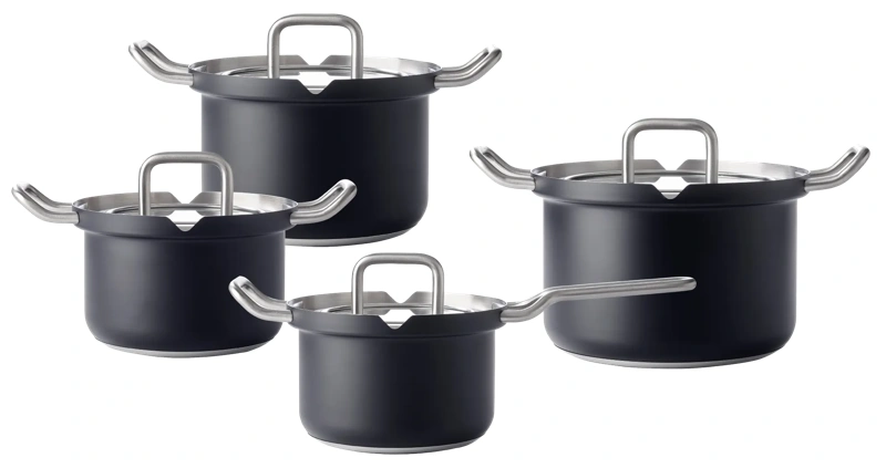 BK-Q-Linair Master Glas Zwart Pannenset 4-delig