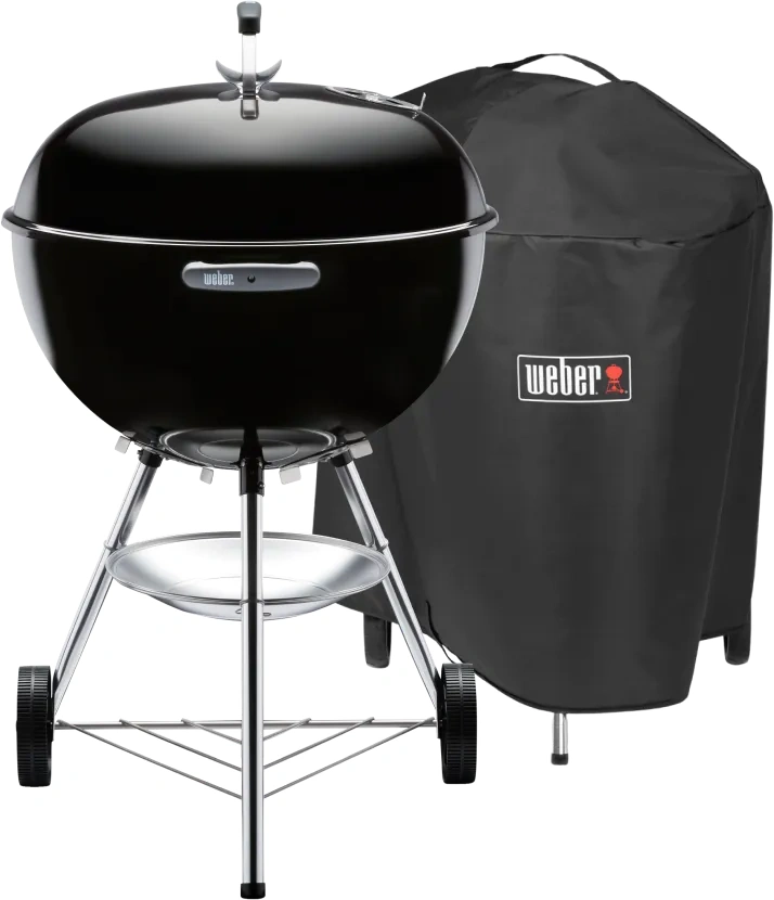Weber Bar-B Kettle 57 cm Zwart + Weber Premium Hoes 57 centimeter
