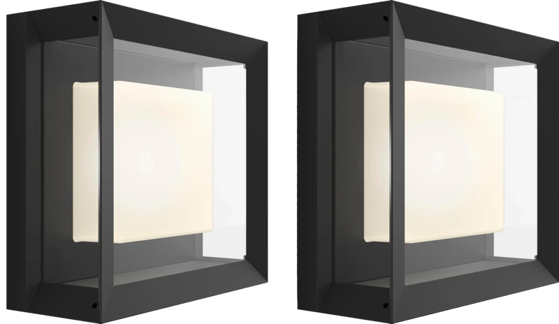 Philips Hue Econic muurlamp White and Color Zwart modern duo pack