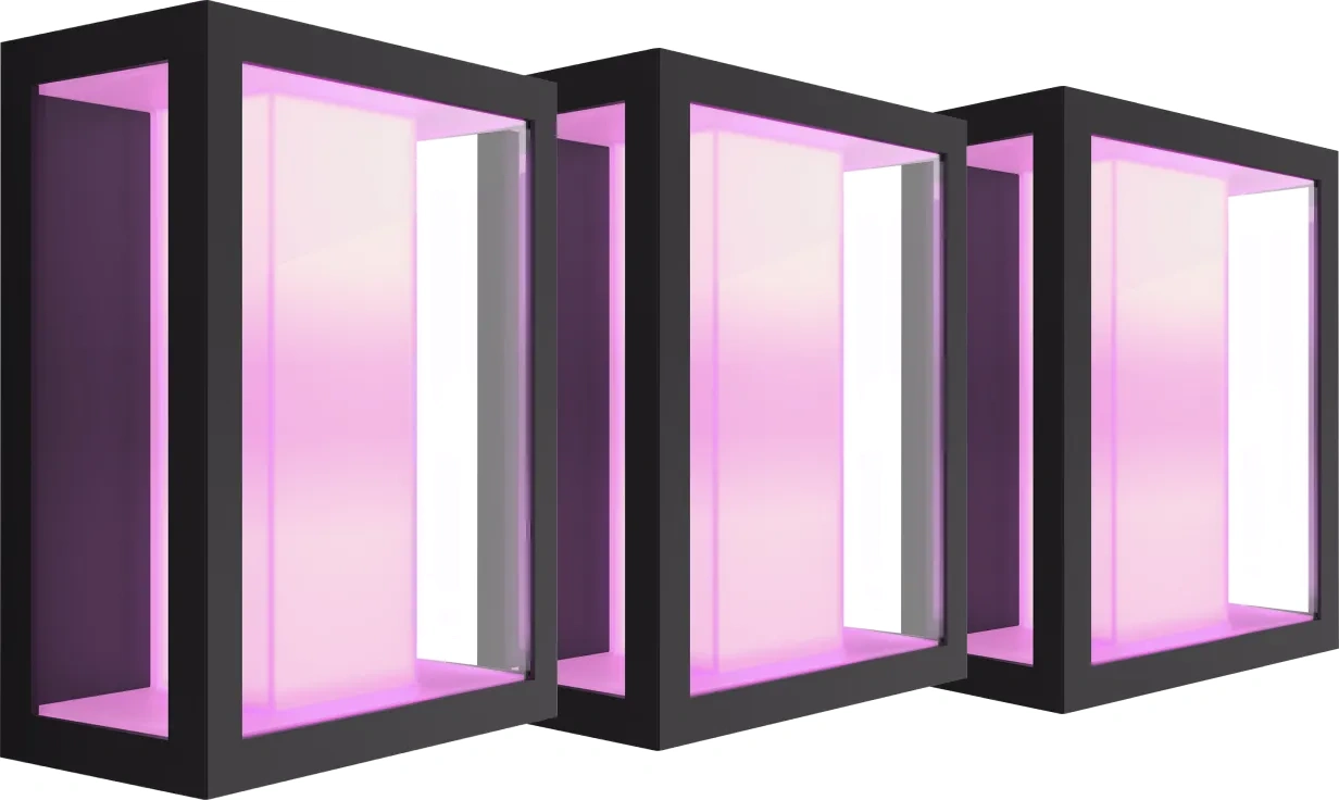 Philips Hue Impress muurlamp White and Color zwart breed 3-pack