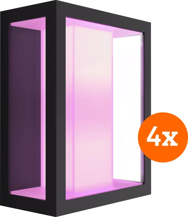 Philips Hue Impress muurlamp White and Color zwart breed 4-pack